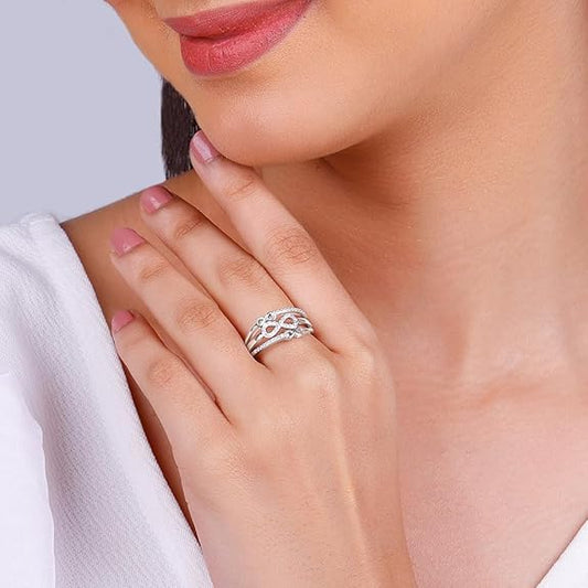 Silver Rose Gold Infinity Ring | Gifts for Women & Girls