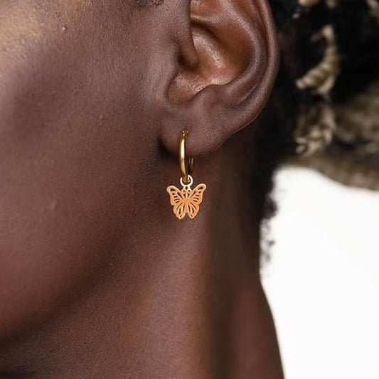 Butterfly Hoop Earrings | Gifts For Girlfriend | Gift For Women & Girls
