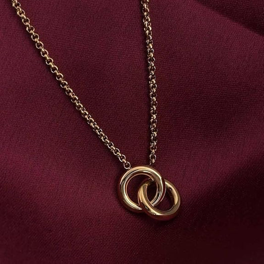InterLock Gold Chain Necklace for Women - 18K Gold Plated Necklace, Women's Jewellery | Gift for Girls & Women