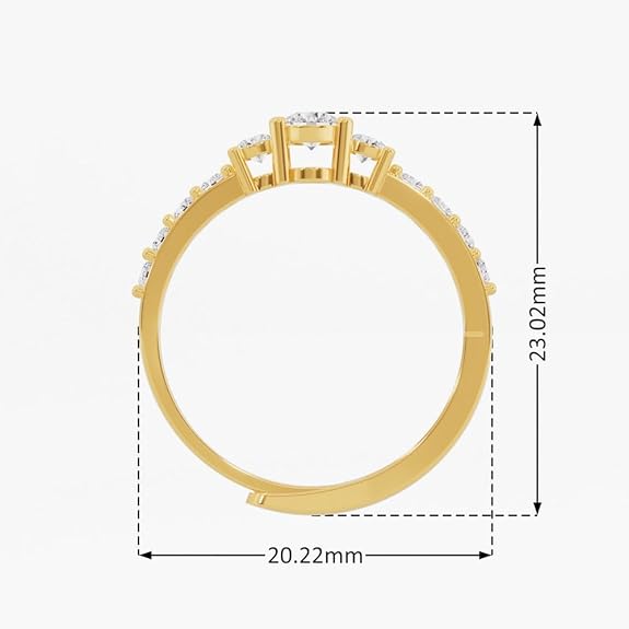 Sterling Silver 18K Gold and Rose Gold Plated Sparkling Three-Stone Ring | Gift for Women and Girls | With Certificate of Authenticity and 925 Stamp