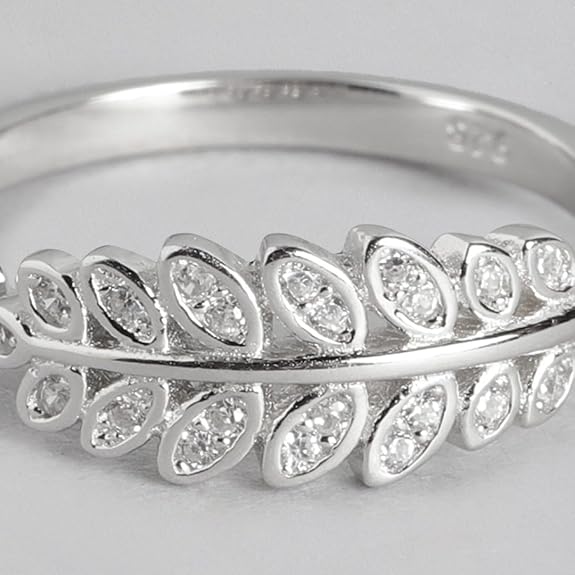 Silver Finger Ring Rhodium Plated Minimal Ring Jewelry For Women | Gifts for Women & Girls | With Certificate of Authenticity