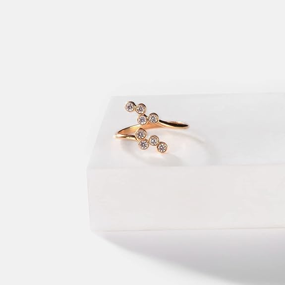 Women's Lunar Sky Ring In Gold Plated Silver