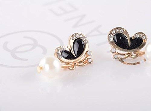 Fashion Women Earrings | Gold Toned Black Color Crystal Earrings