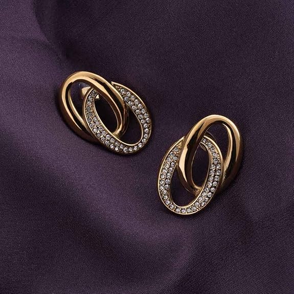 Elegant Interlinked Stud Earrings | Gifts For Girlfriend | Gift For Women & Girls