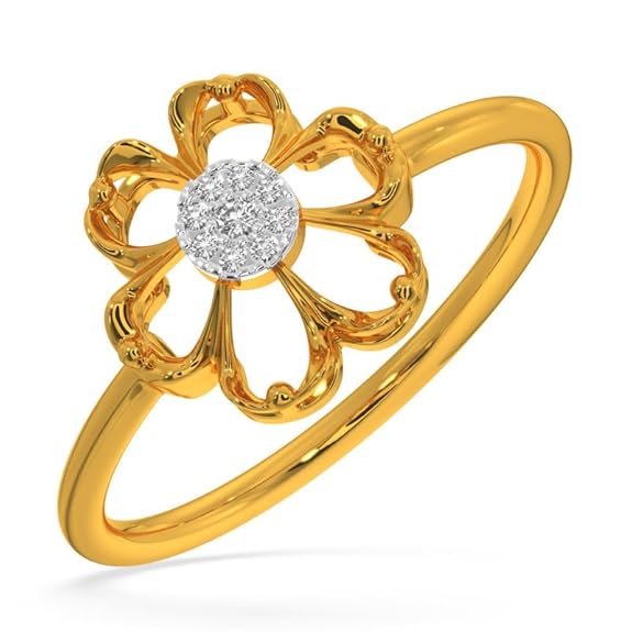 18k Gold Plated Ring | Diwali, Rakhi Rakshabandhan Gift for Sister/Bhabhi/Women | Blooming Flower Diamond Ring