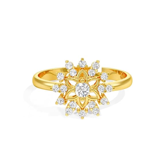 Sterling Silver 18K Gold and Rose Gold Plated Radiant Petal Halo Ring | Gift for Women and Girls