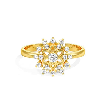 Sterling Silver 18K Gold and Rose Gold Plated Radiant Petal Halo Ring | Gift for Women and Girls