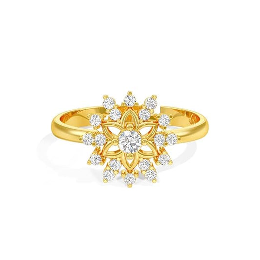 Sterling Silver 18K Gold and Rose Gold Plated Radiant Petal Halo Ring | Gift for Women and Girls