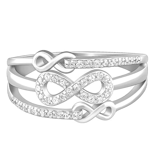 Silver Rose Gold Infinity Ring | Gifts for Women & Girls