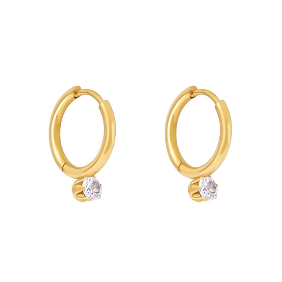 18K Gold Plated Athena Hoop Earrings for Women | Waterproof and Anti Tarnish Demifine Jewelry | Gifts for Women & Girls