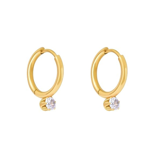 18K Gold Plated Athena Hoop Earrings for Women | Waterproof and Anti Tarnish Demifine Jewelry | Gifts for Women & Girls