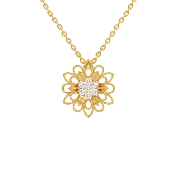 Sterling Silver 18K Gold and Rose Gold Plated Floral Radiance Pendant with Link Chain | Gift for Women and Girls