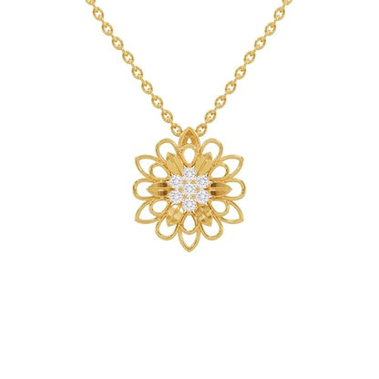 Sterling Silver 18K Gold and Rose Gold Plated Floral Radiance Pendant with Link Chain | Gift for Women and Girls