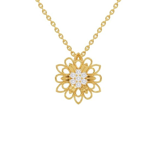 Sterling Silver 18K Gold and Rose Gold Plated Floral Radiance Pendant with Link Chain | Gift for Women and Girls