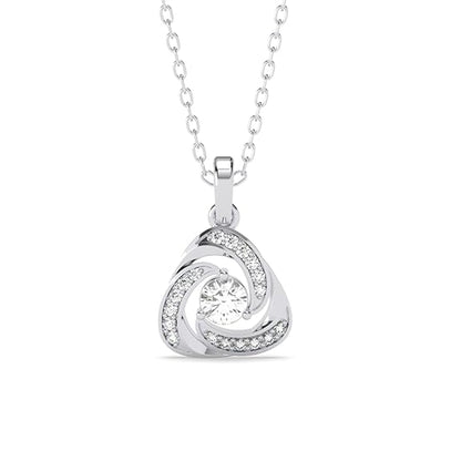 Solitaire Pendant Earrings Chain Necklace Jewellery Set | Platinum Plated, Swiss Zirconia | Gift for Women and Girls