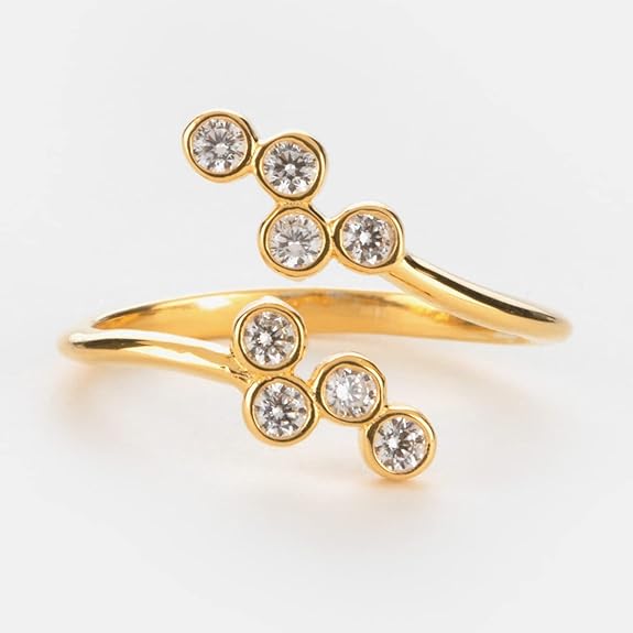 Women's Lunar Sky Ring In Gold Plated Silver