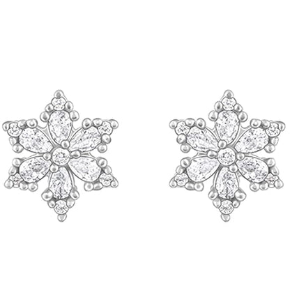 Silver Flowery Snowflake Studs| studs to Gift Women & Girls