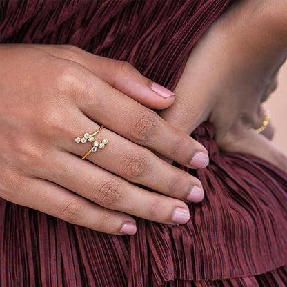Women's Lunar Sky Ring In Gold Plated Silver