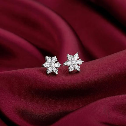 Silver Flowery Snowflake Studs| studs to Gift Women & Girls
