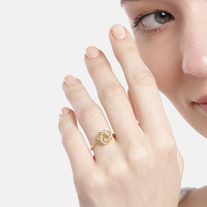 Sterling Silver Modern Ring | Gold Plated Heartfelt Cubic Zirconia Gift Ideas-Women Ring
