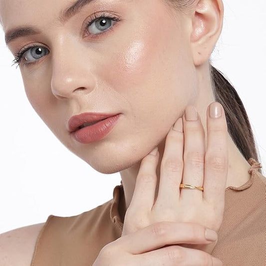 Sterling Silver Gold Plated Studded Ring | Gift for Women & Girls