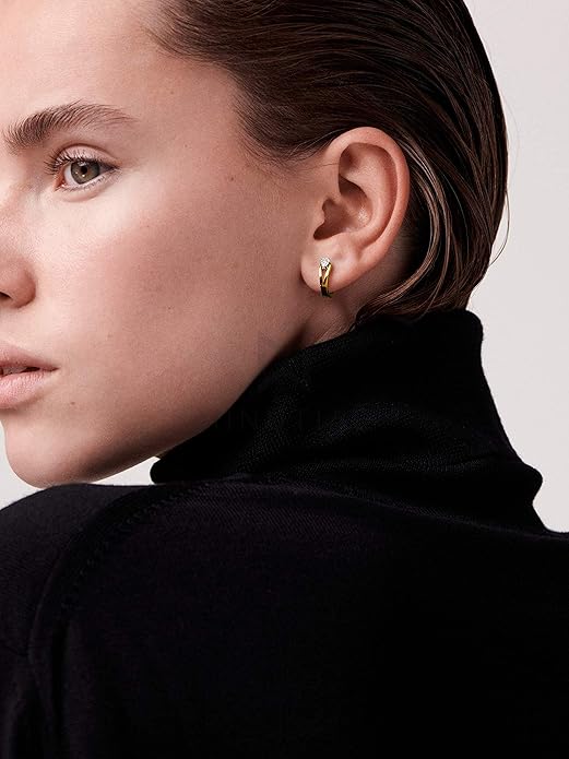 Clip On Hoop Earring With Pear Shape Austrian Cubic Zirconia Diamond For Women And Girls