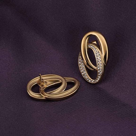 Elegant Interlinked Stud Earrings | Gifts For Girlfriend | Gift For Women & Girls