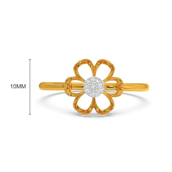 18k Gold Plated Ring | Diwali, Rakhi Rakshabandhan Gift for Sister/Bhabhi/Women | Blooming Flower Diamond Ring