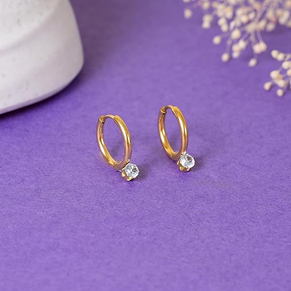 18K Gold Plated Athena Hoop Earrings for Women | Waterproof and Anti Tarnish Demifine Jewelry | Gifts for Women & Girls