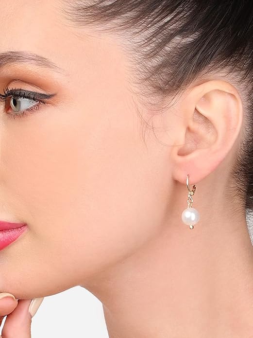 Gold Tone Contemporary Studs & Drop Earrings For Women