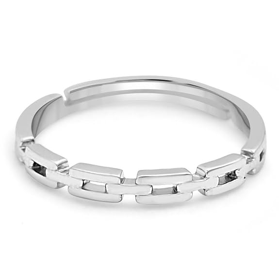 Silver Finger Ring Rhodium Plated Minimal Ring Jewelry For Women | Gifts for Women & Girls | With Certificate of Authenticity