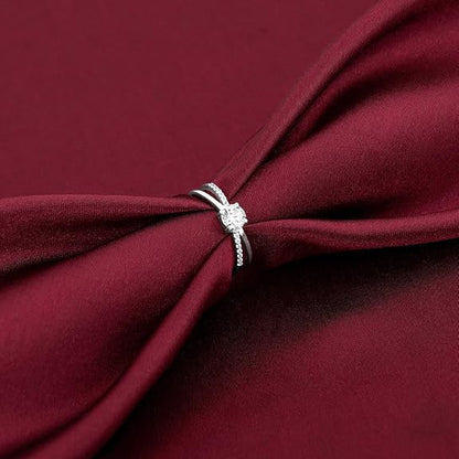 Silver Glittering Ring,Fixed Size| Gifts for Women and Girls