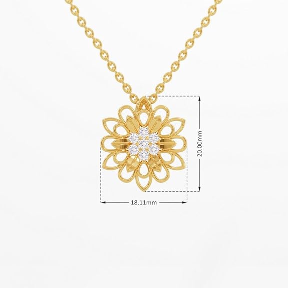 Sterling Silver 18K Gold and Rose Gold Plated Floral Radiance Pendant with Link Chain | Gift for Women and Girls
