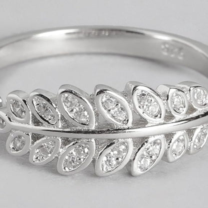 Silver Finger Ring Rhodium Plated Minimal Ring Jewelry For Women | Gifts for Women & Girls | With Certificate of Authenticity