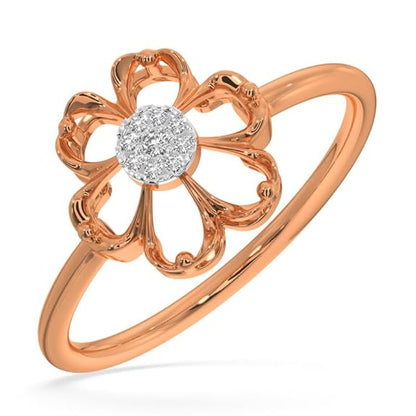 18k Gold Plated Ring | Diwali, Rakhi Rakshabandhan Gift for Sister/Bhabhi/Women | Blooming Flower Diamond Ring